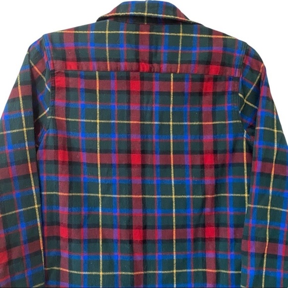 L.L. BEAN Plaid 100% Cotton Button Down Long Sleeve Flannel Over Shirt - Picture 5 of 8
